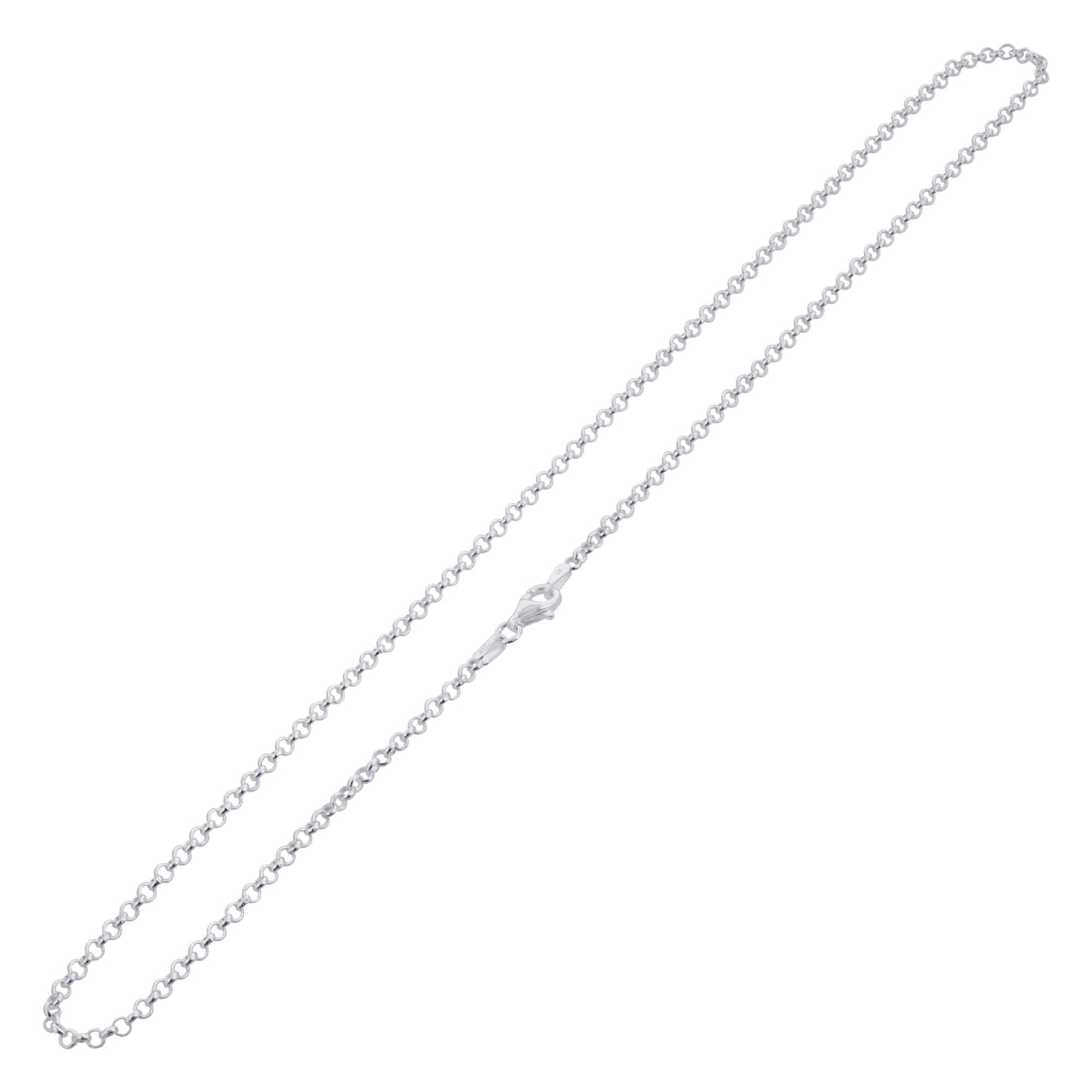 925 Sterling Silver Rolo Chain Necklace with Lobster Clasp - Gem Avenue