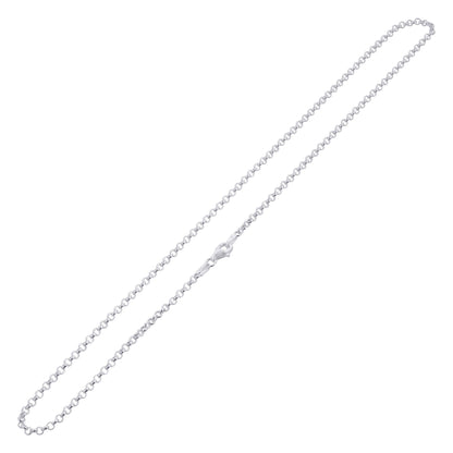 925 Sterling Silver Rolo Chain Necklace with Lobster Clasp - Gem Avenue