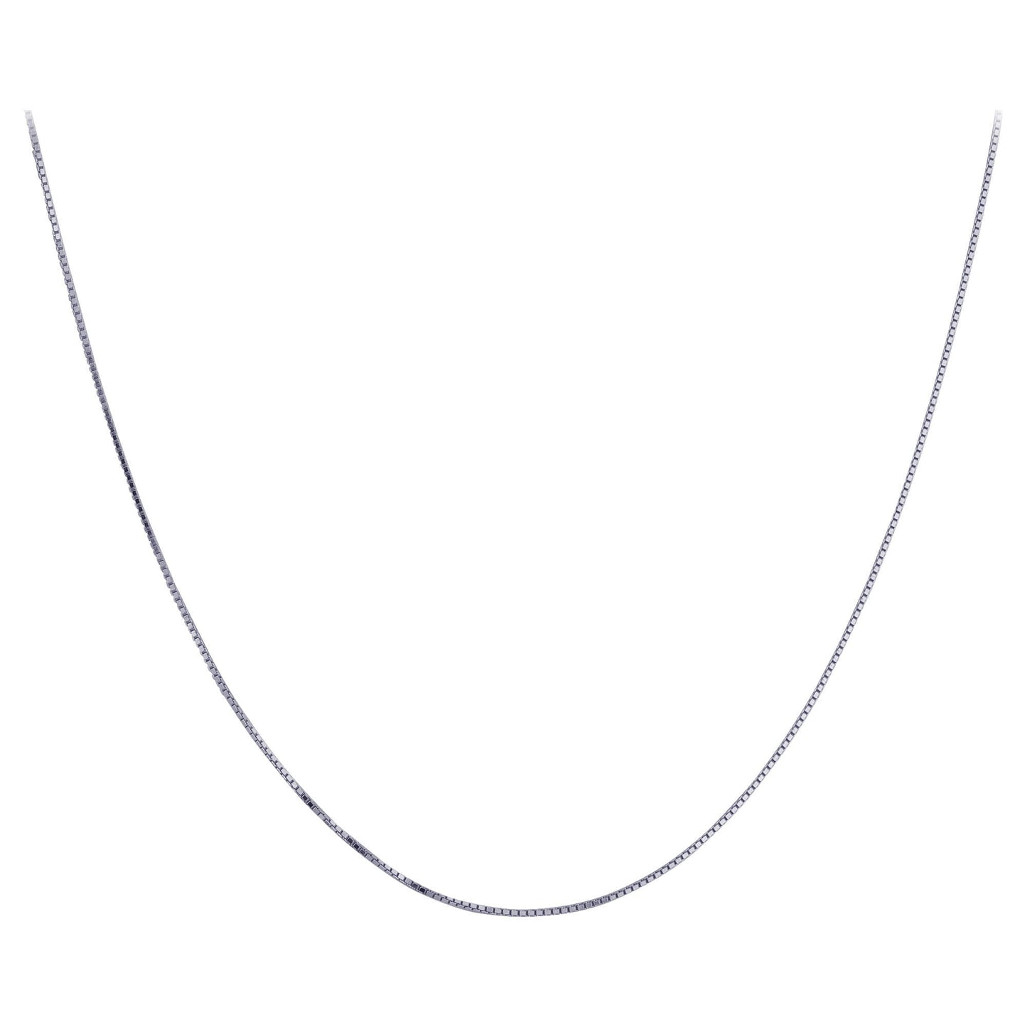 925 Sterling Silver Rhodium Plated Box Chain Necklace Spring Ring Clasp - Gem Avenue