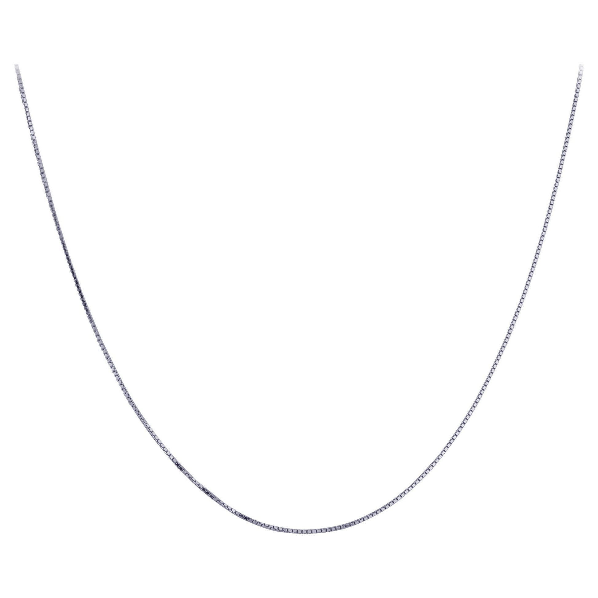 925 Sterling Silver Rhodium Plated Box Chain Necklace Spring Ring Clasp - Gem Avenue