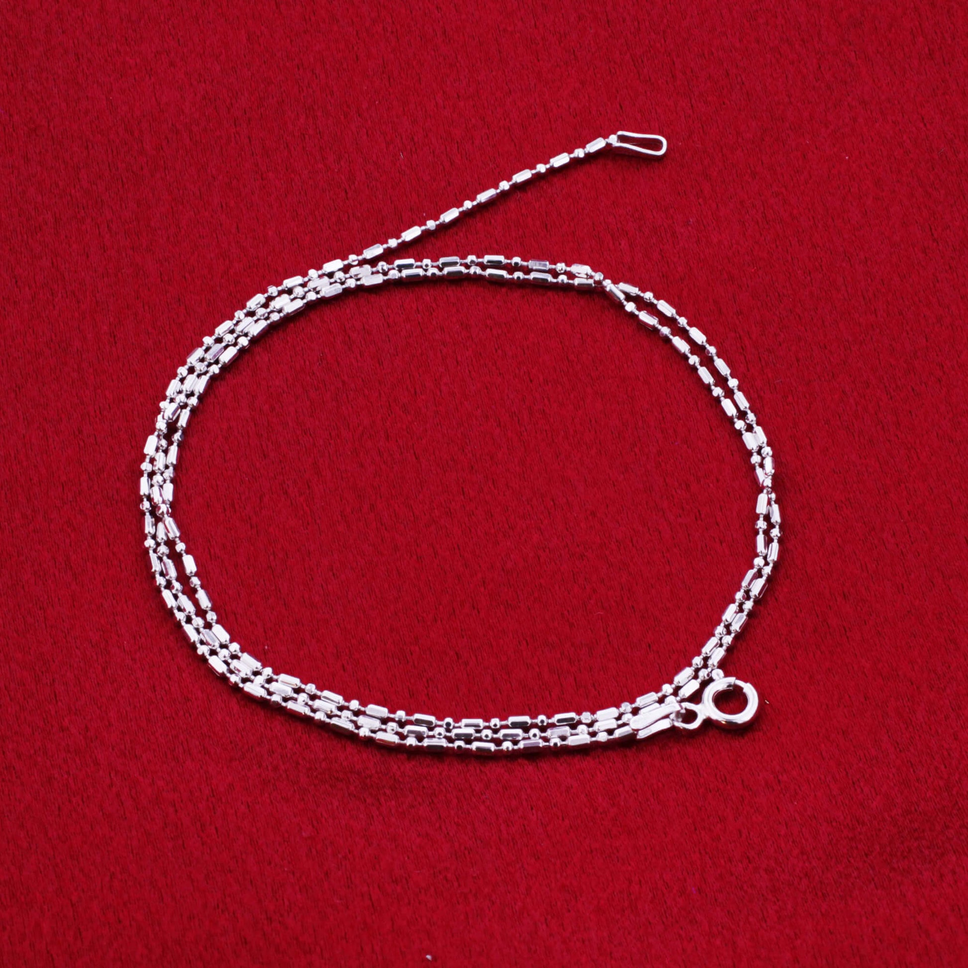 925 Sterling Silver Rhodium Plated Chain Necklace with Clasp - Gem Avenue