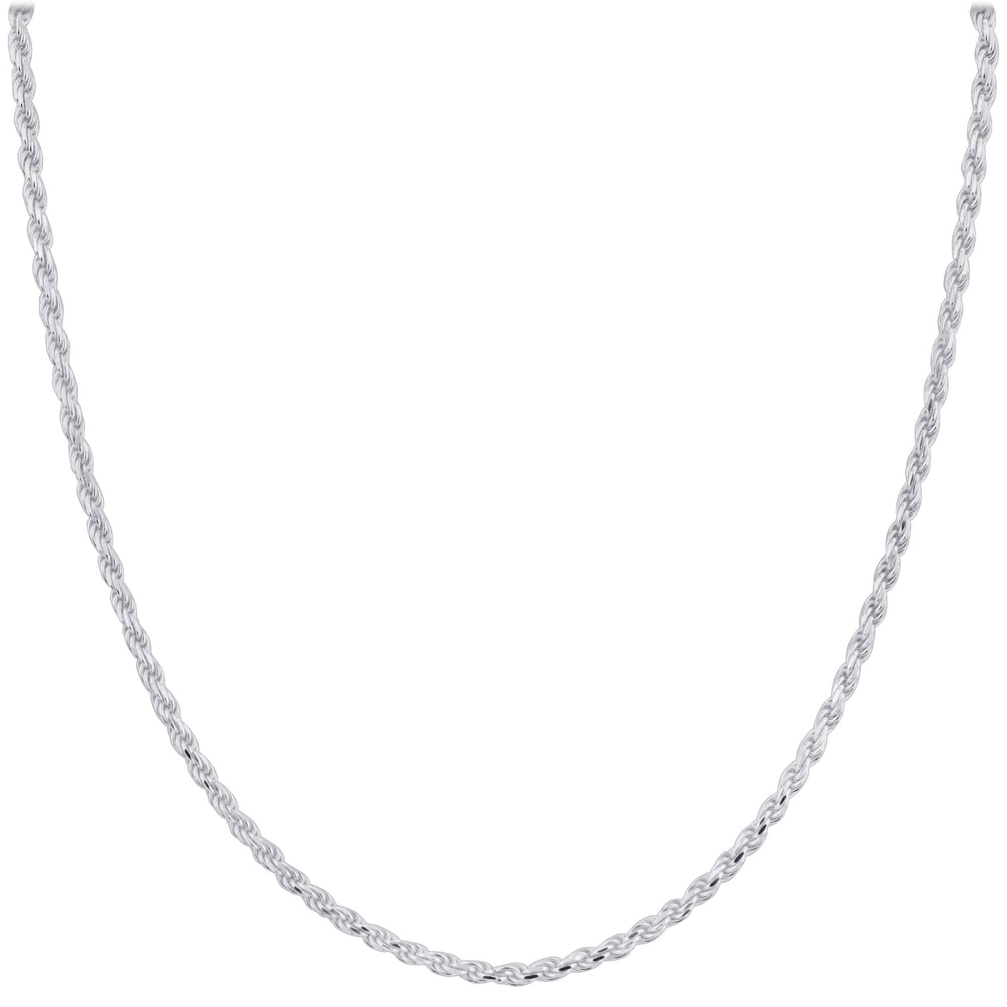 925 Sterling Silver Rope Chain Necklace with Lobster Clasp - Gem Avenue