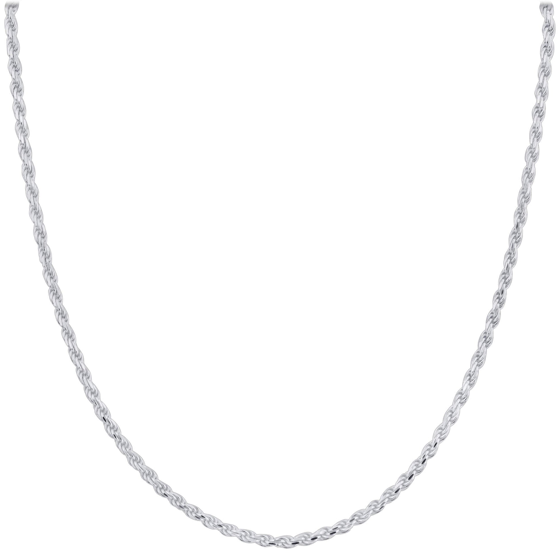 925 Sterling Silver Rope Chain Necklace with Lobster Clasp - Gem Avenue