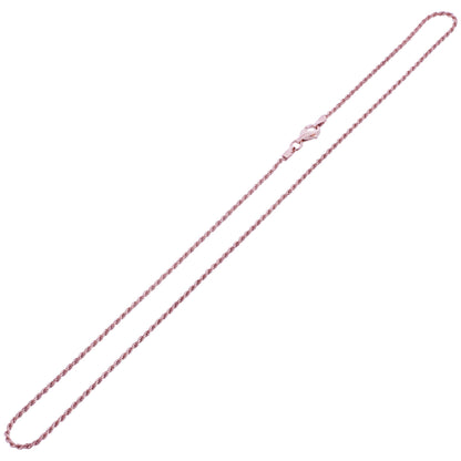 Rose Gold Plated 925 Sterling Silver Rope Chain Vermeil Necklace - Gem Avenue