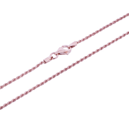Rose Gold Plated 925 Sterling Silver Rope Chain Vermeil Necklace - Gem Avenue