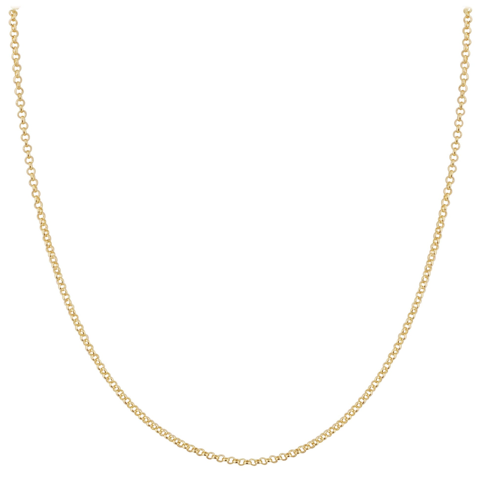 925 Sterling Silver Vermeil Rolo Chain Necklace with Lobster Clasp - Gem Avenue