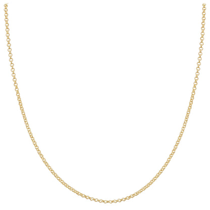 925 Sterling Silver Vermeil Rolo Chain Necklace with Lobster Clasp - Gem Avenue