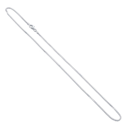 925 Sterling Silver Box Chain Necklace with Lobster Clasp - Gem Avenue