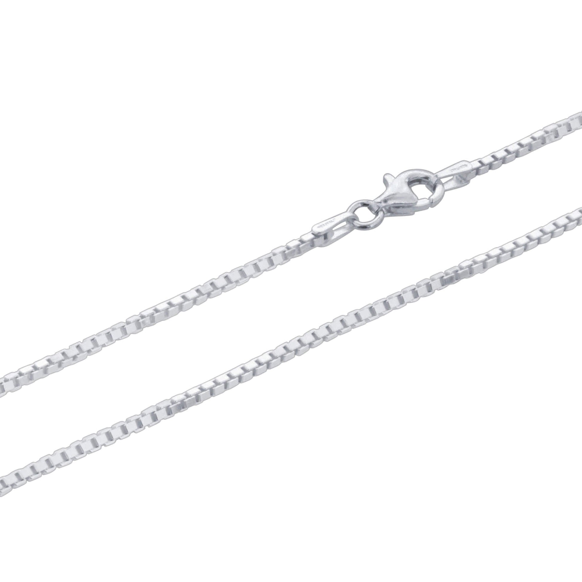 925 Sterling Silver Box Chain Necklace with Lobster Clasp - Gem Avenue