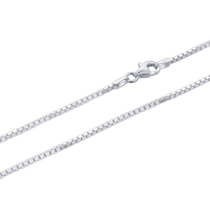 925 Sterling Silver Box Chain Necklace with Lobster Clasp - Gem Avenue