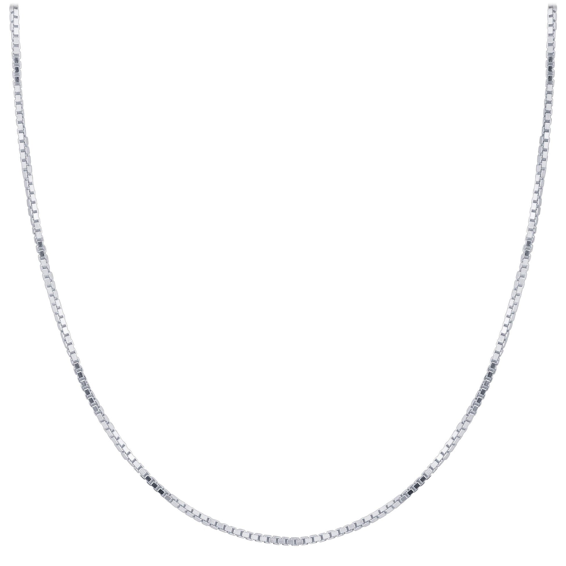 925 Sterling Silver Box Chain Necklace with Lobster Clasp - Gem Avenue