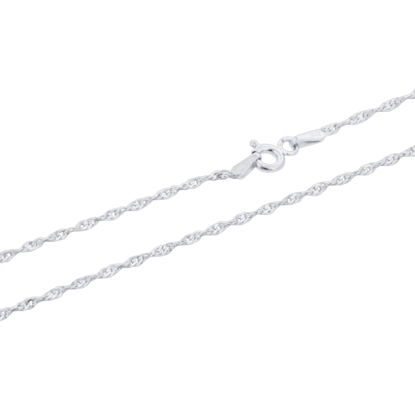925 Sterling Silver Singapore Chain Necklace with Lobster Clasp - Gem Avenue