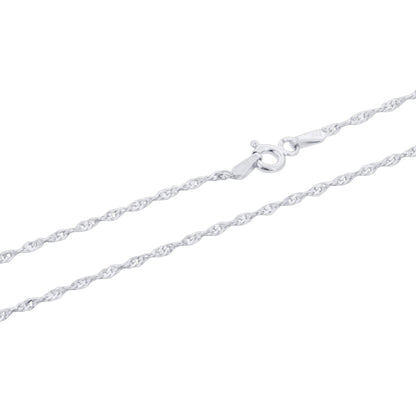 925 Sterling Silver Singapore Chain Necklace with Lobster Clasp - Gem Avenue