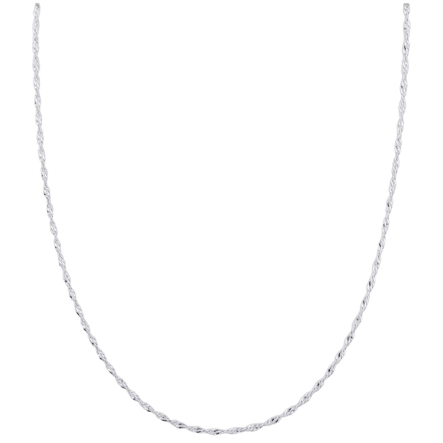 925 Sterling Silver Singapore Chain Necklace with Lobster Clasp - Gem Avenue