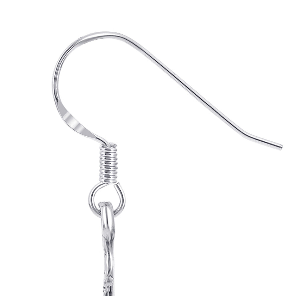 Multistone Sun Design Concho Drop Earrings 1.5 Inch Long with .925 Sterling Silver
