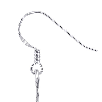 Multistone Sun Design Concho Drop Earrings 1.5 Inch Long with .925 Sterling Silver