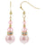 Gold Filled Drop Earrings with Pearl and Austrian Crystals