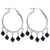 925 Sterling Silver Hoop Drop Earrings with 5mm Bicone Austrian Crystals