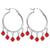 925 Sterling Silver Hoop Drop Earrings with 5mm Bicone Austrian Crystals