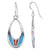 .925 Silver Hoop Shape Drop Earrings with Turquoise and Coral Inlay