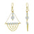 14K Gold Filled Chandelier Drop Earrings with Austrian Faux Pearl