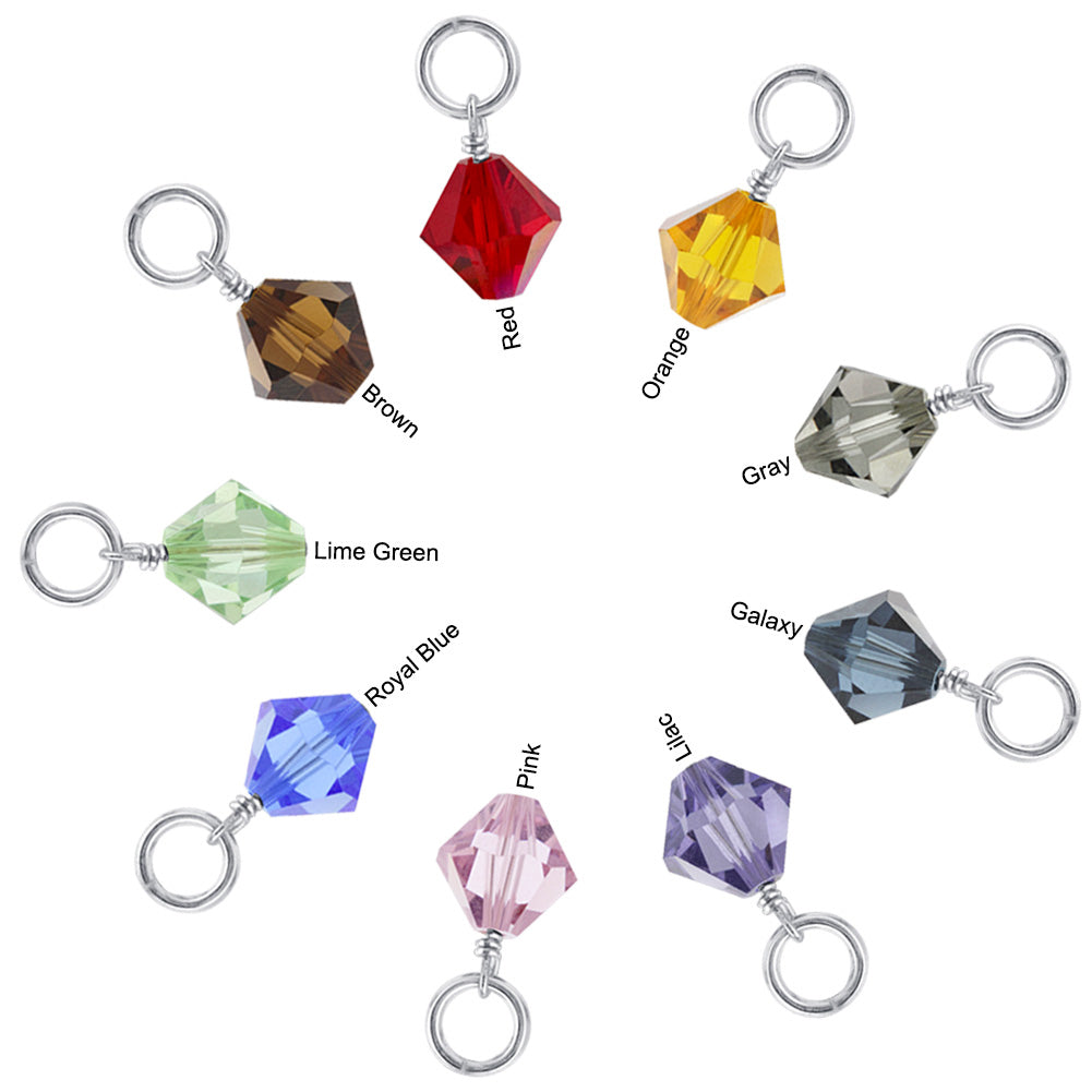 Austrian Crystal Bicone Birthstone 925 Sterling Silver Charm Pendant - Gem Avenue