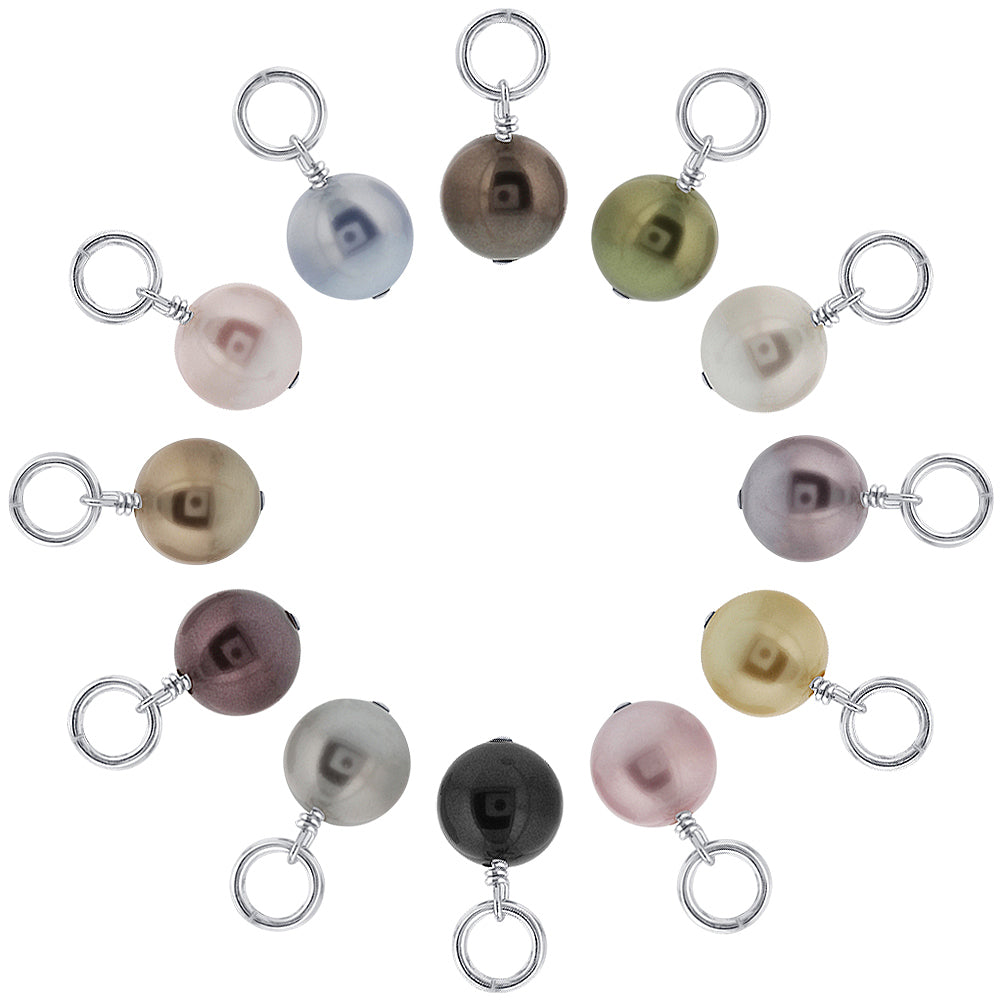8mm Austrian Faux Pearl 925 Sterling Silver Charm Pendant - Gem Avenue