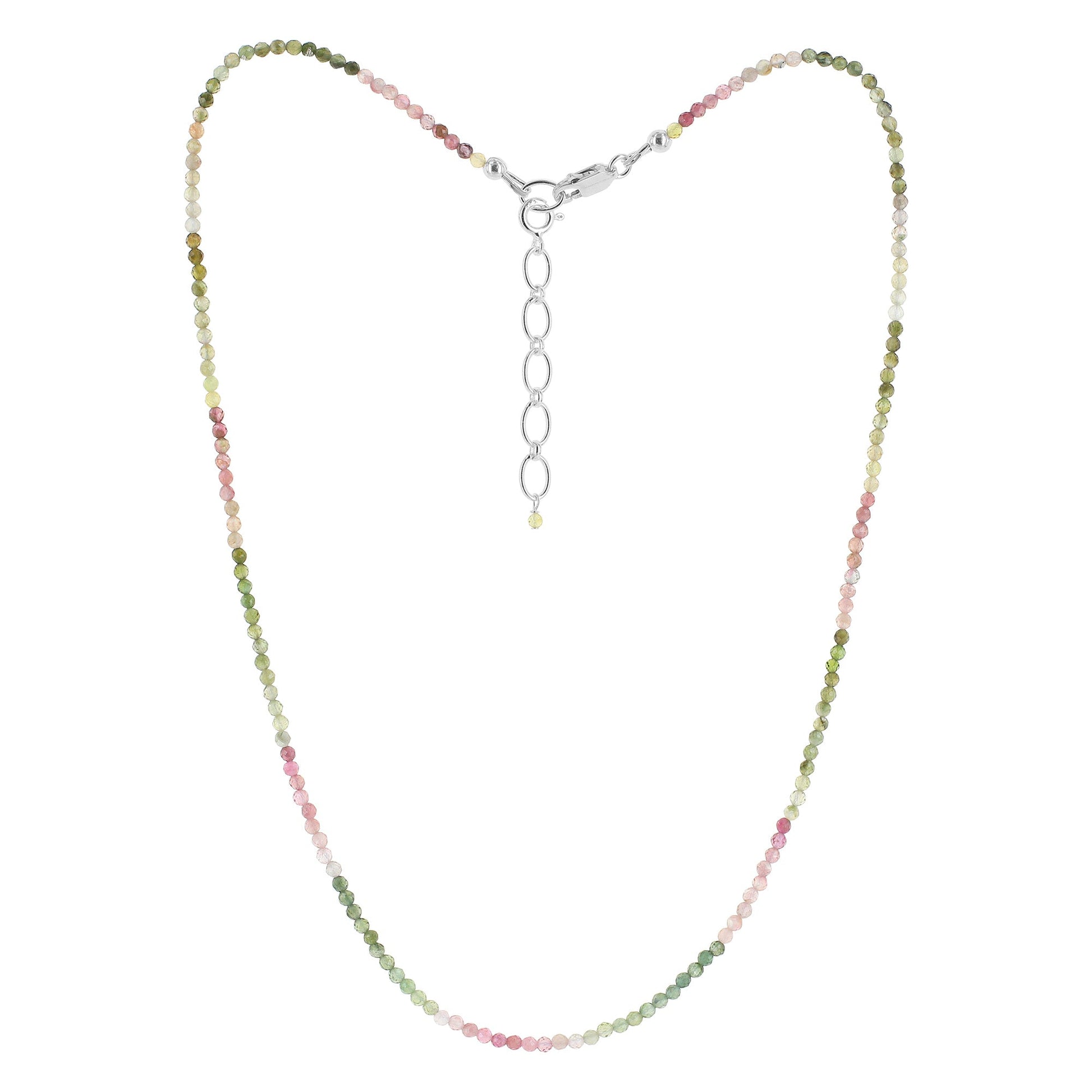 925 Sterling Silver Multi Tourmaline Gemstone Necklace for Women - Gem Avenue