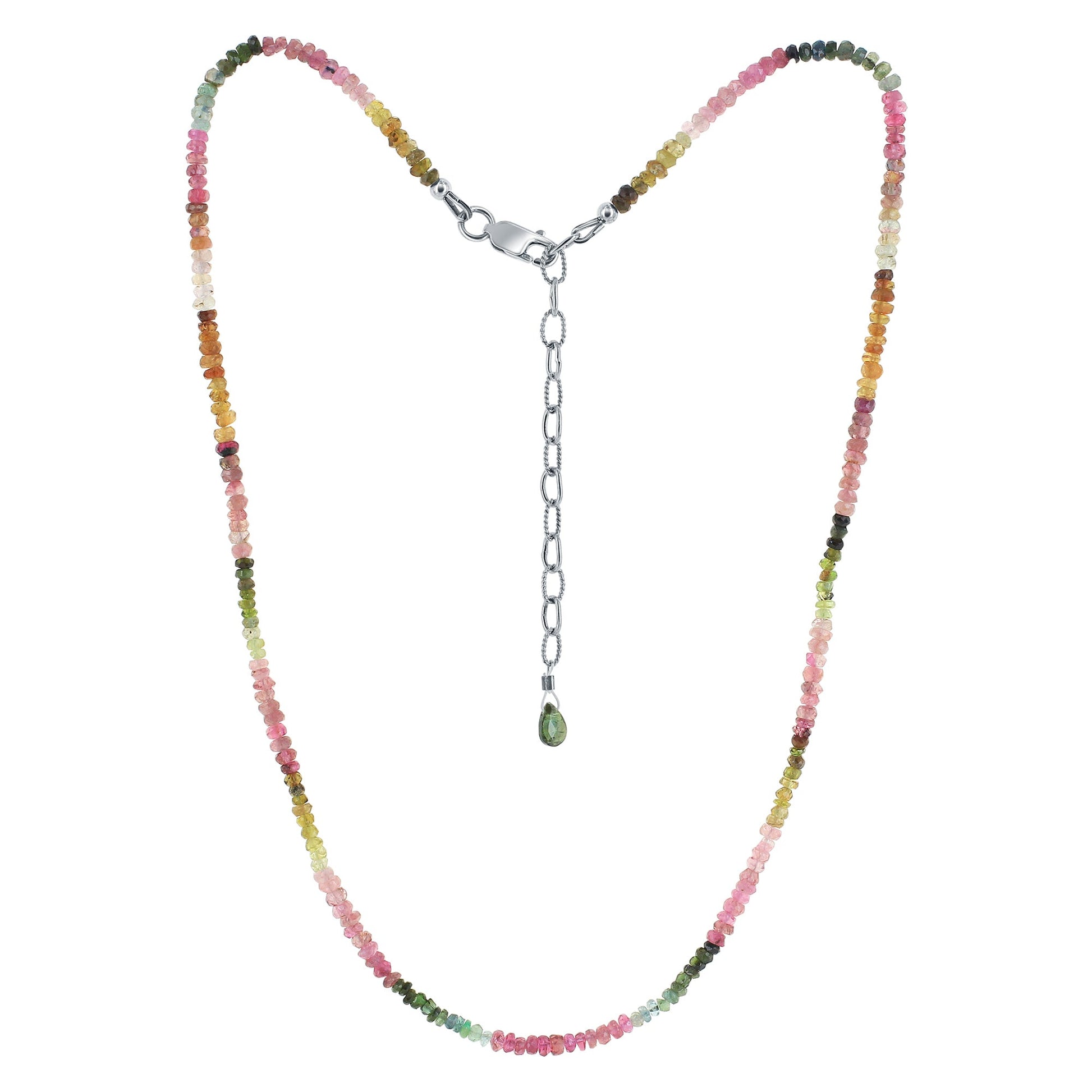 925 Sterling Silver Multi Tourmaline Gemstone Necklace for Women - Gem Avenue