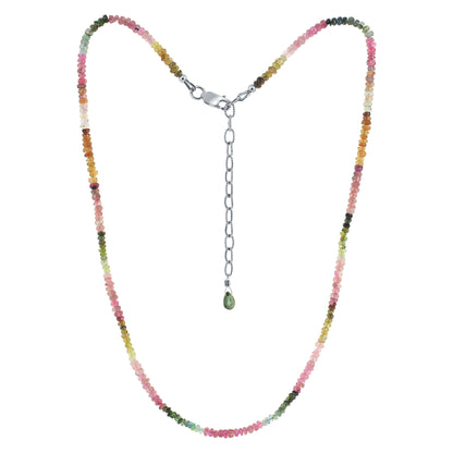 925 Sterling Silver Multi Tourmaline Gemstone Necklace for Women - Gem Avenue