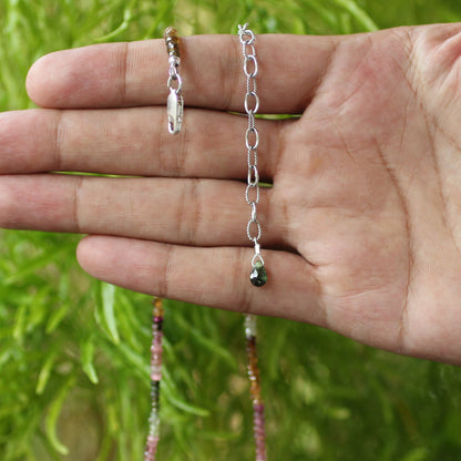925 Sterling Silver Multi Tourmaline Gemstone Necklace for Women - Gem Avenue