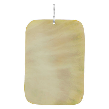 Mother of Pearl & Floral Design Gold Tone Sterling Silver Pendant - Gem Avenue
