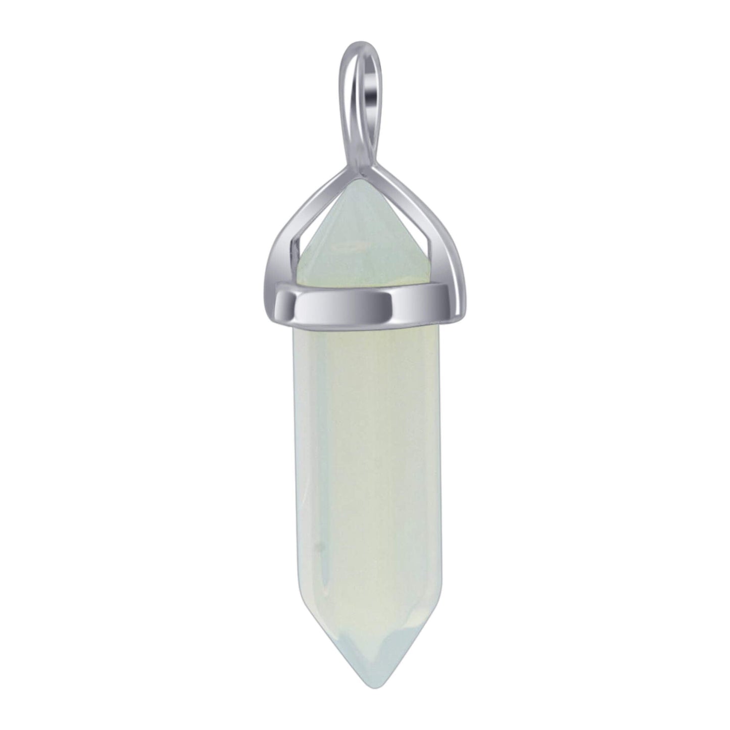 Opalite Double Terminated Hexagonal Bullet Point Pendulum Gemstone Pendant - Gem Avenue