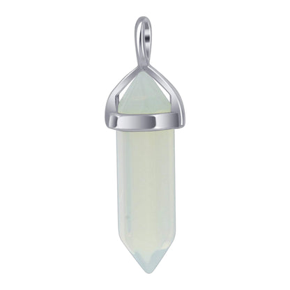 Opalite Double Terminated Hexagonal Bullet Point Pendulum Gemstone Pendant - Gem Avenue
