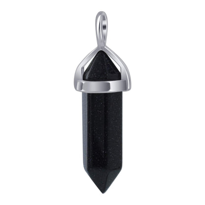 Goldstone Double Terminated Hexagonal Bullet Point Pendulum Gemstone Pendant - Gem Avenue