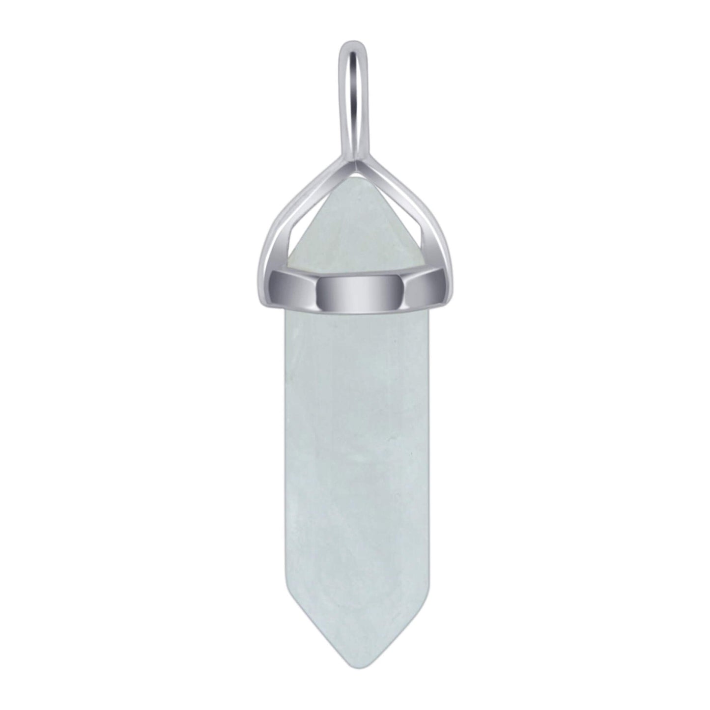 Clear Double Terminated Hexagonal Bullet Point Pendulum Gemstone Pendant - Gem Avenue