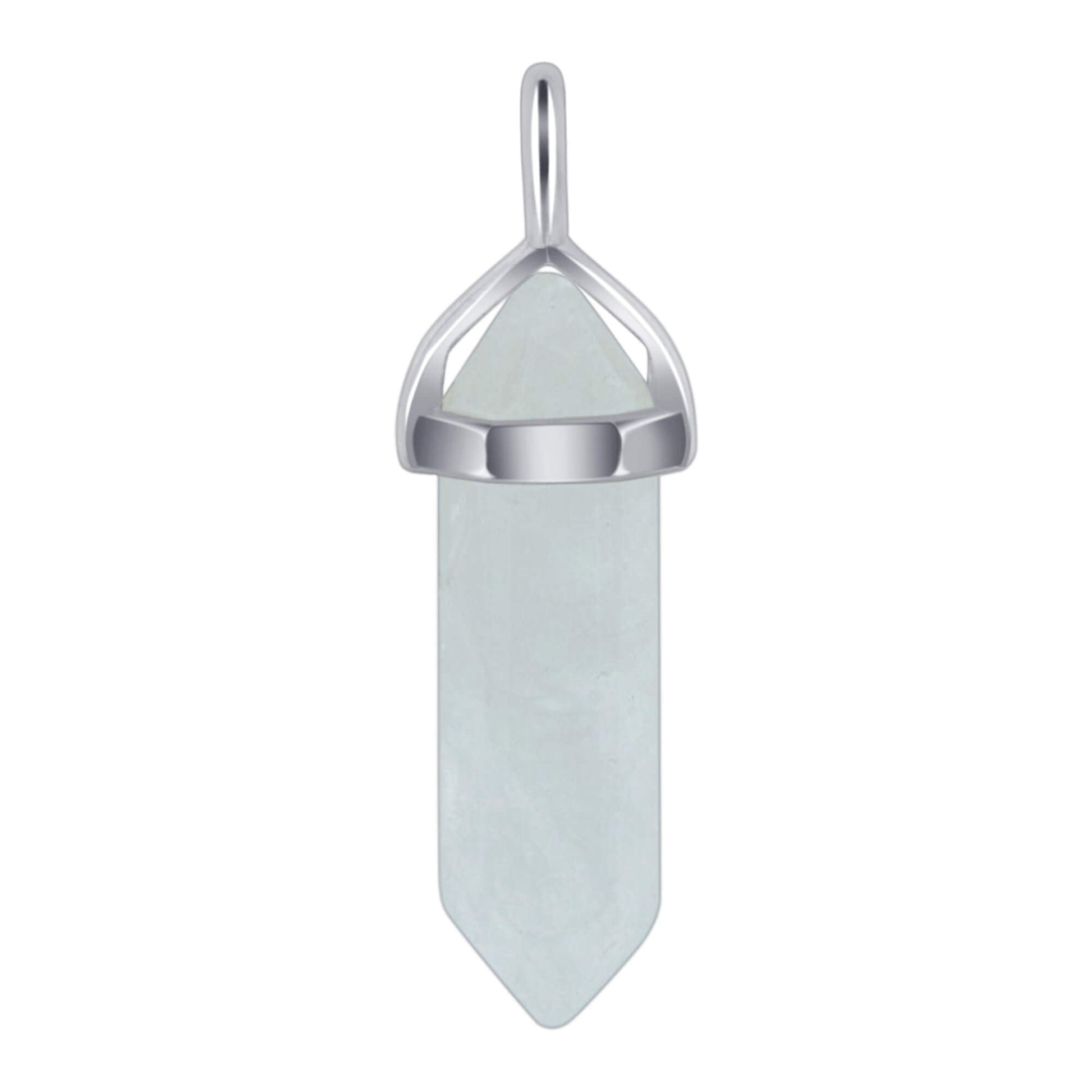 Clear Double Terminated Hexagonal Bullet Point Pendulum Gemstone Pendant - Gem Avenue