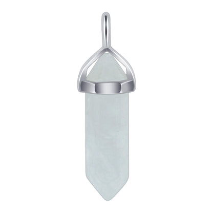 Clear Double Terminated Hexagonal Bullet Point Pendulum Gemstone Pendant - Gem Avenue