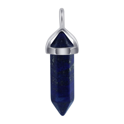 Lapis Lazuli Double Terminated Hexagonal Bullet Point Pendulum Gemstone Pendant - Gem Avenue