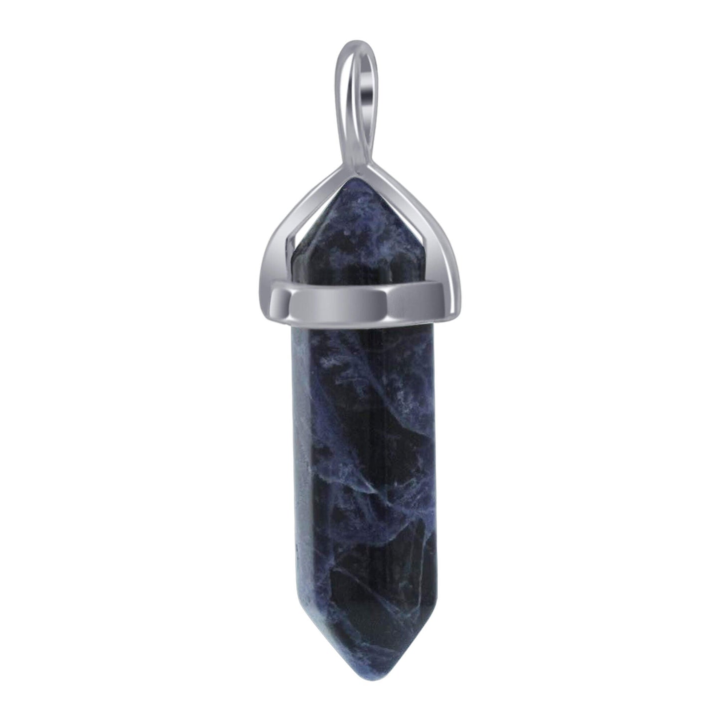 Sodalite Double Terminated Hexagonal Bullet Point Pendulum Gemstone Pendant - Gem Avenue