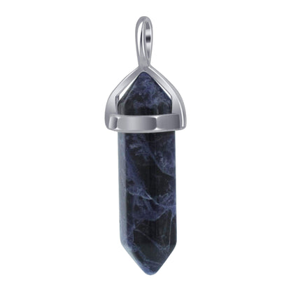 Sodalite Double Terminated Hexagonal Bullet Point Pendulum Gemstone Pendant - Gem Avenue