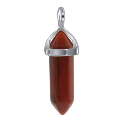 Carnelian Double Terminated Hexagonal Bullet Point Pendulum Gemstone Pendant - Gem Avenue