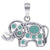 Sterling Silver Small Elephant Pendant with Rhodium Plated Bali Design