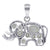 Sterling Silver Small Elephant Pendant with Rhodium Plated Bali Design