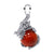 Silver Plated Dragon Necklace with Natural Round Gemstone Pendant