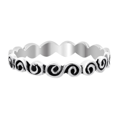 925 Sterling Silver Swirl Design Band Ring - Gem Avenue