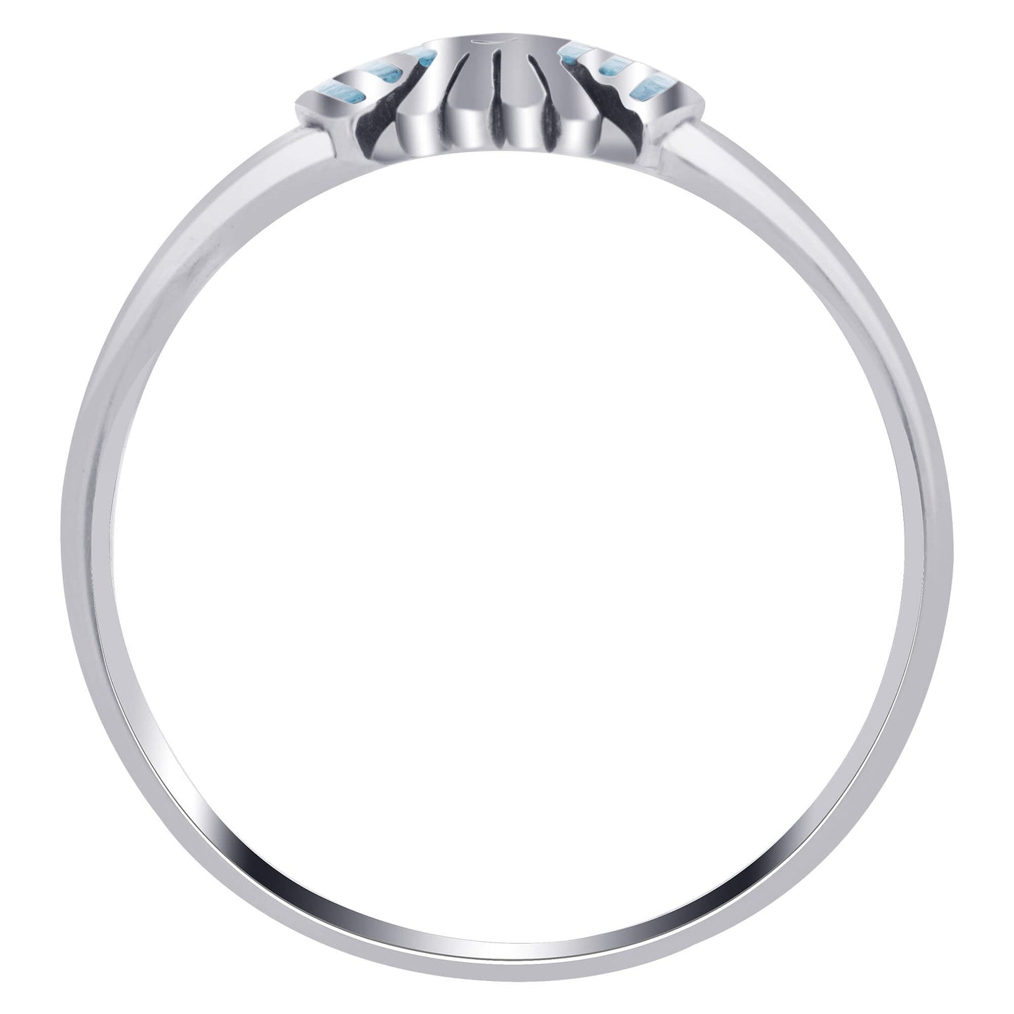 Southwestern with Turquoise Inlay Eagle Sterling Silver Ring - Gem Avenue