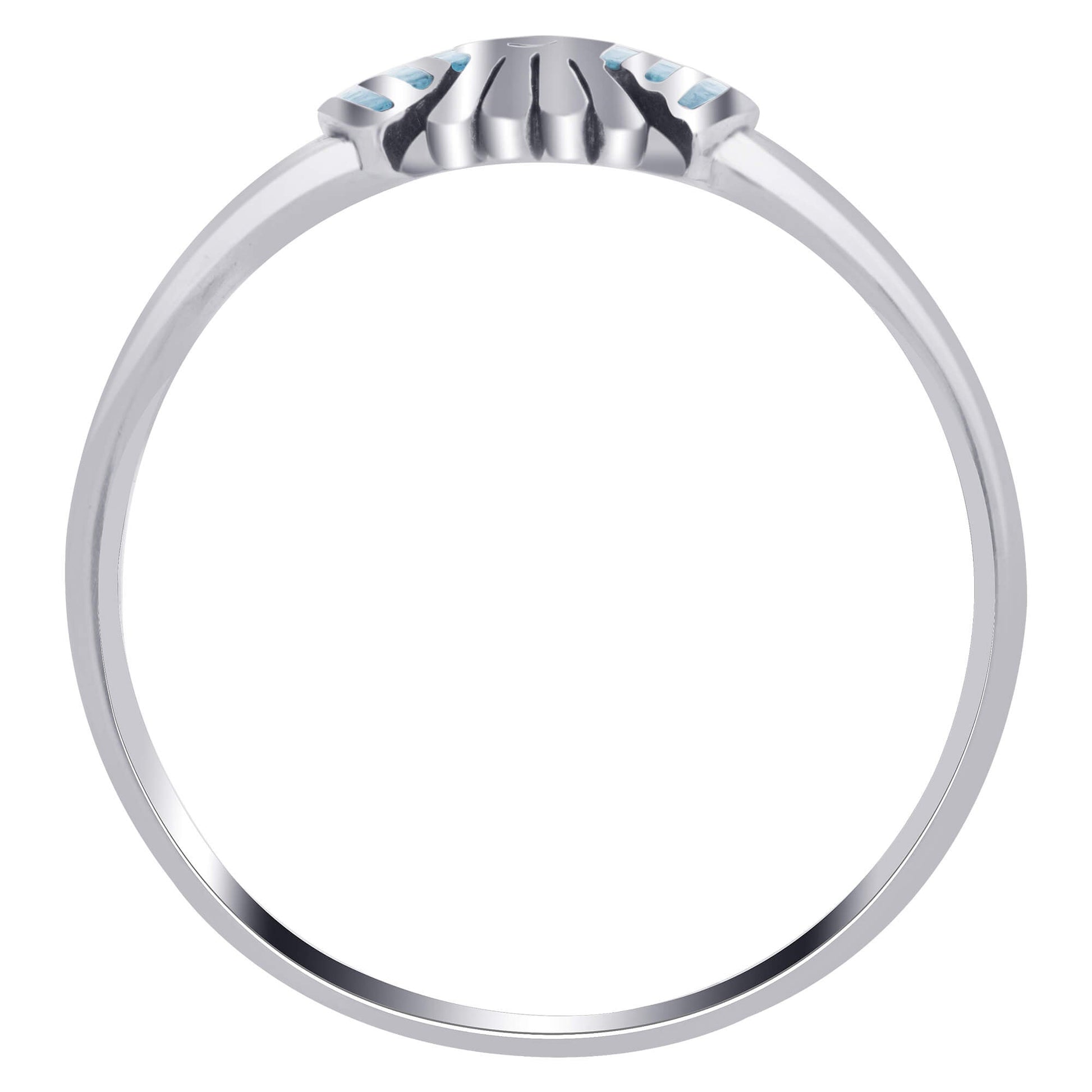 Southwestern with Turquoise Inlay Eagle Sterling Silver Ring - Gem Avenue