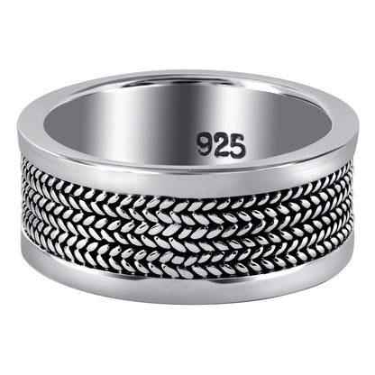 925 Sterling Silver Handmade Bali Rope Band Ring - Gem Avenue