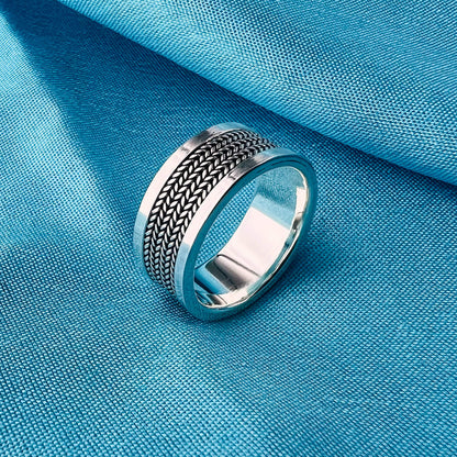 925 Sterling Silver Handmade Bali Rope Band Ring - Gem Avenue